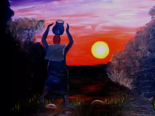African Sunset Art