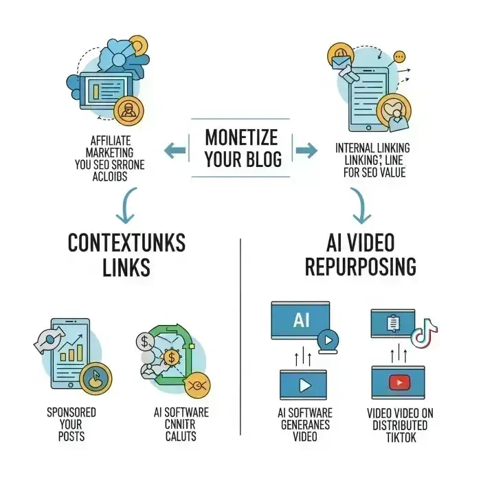 How to Monetise Your Blog With Contextual Links + AI Video Repurposing