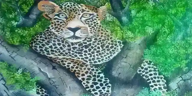 Wildlife-Art-Leopard-On-A-Tree-acrylic-art Wildlife-Art-Leopard-On-A-Tree-acrylic-art
