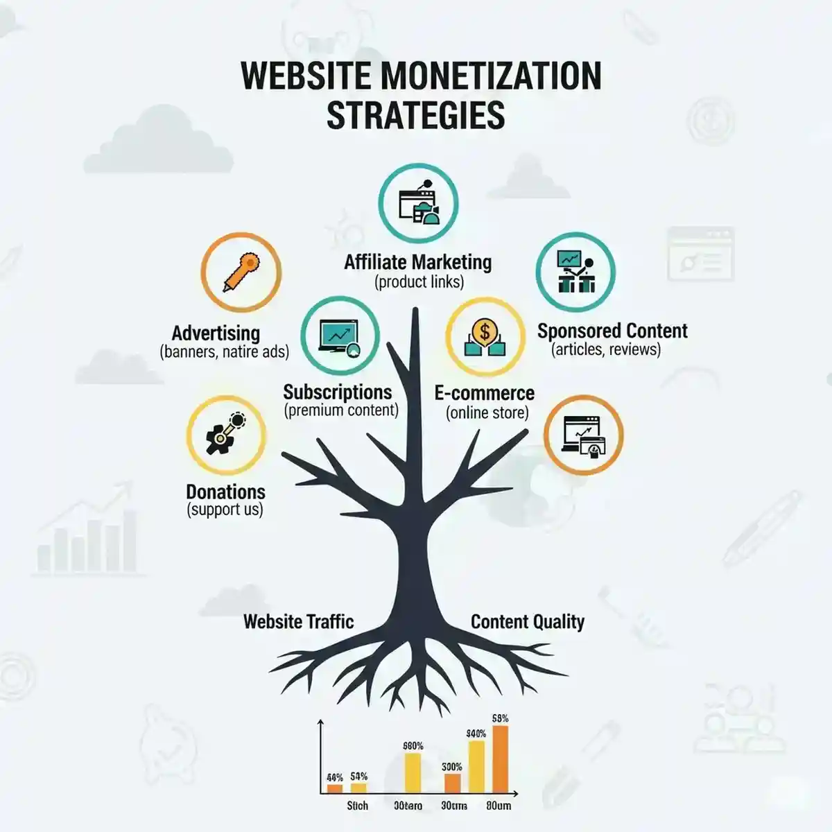 Website Monetization Strategies Infographic
